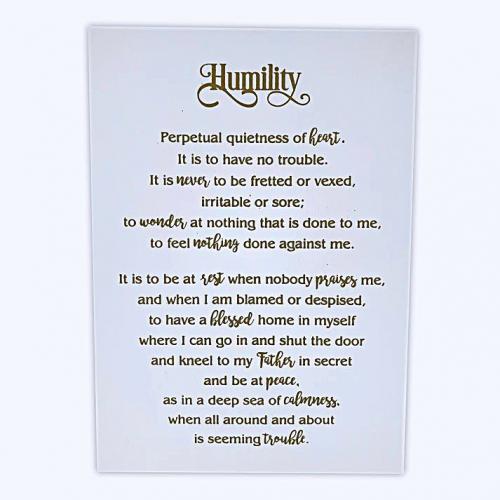 Humility White Plaque